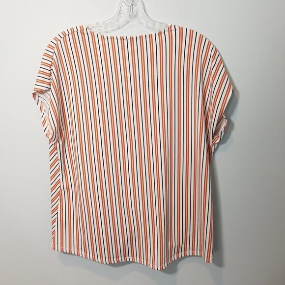 Adrianna Papell Suplice Faux Wrap Blouse Large - Picture 5 of 7